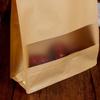 Frosted Kraft Paper Stand-Up Bag with Window for Dog Food and Dried Fruit Packaging