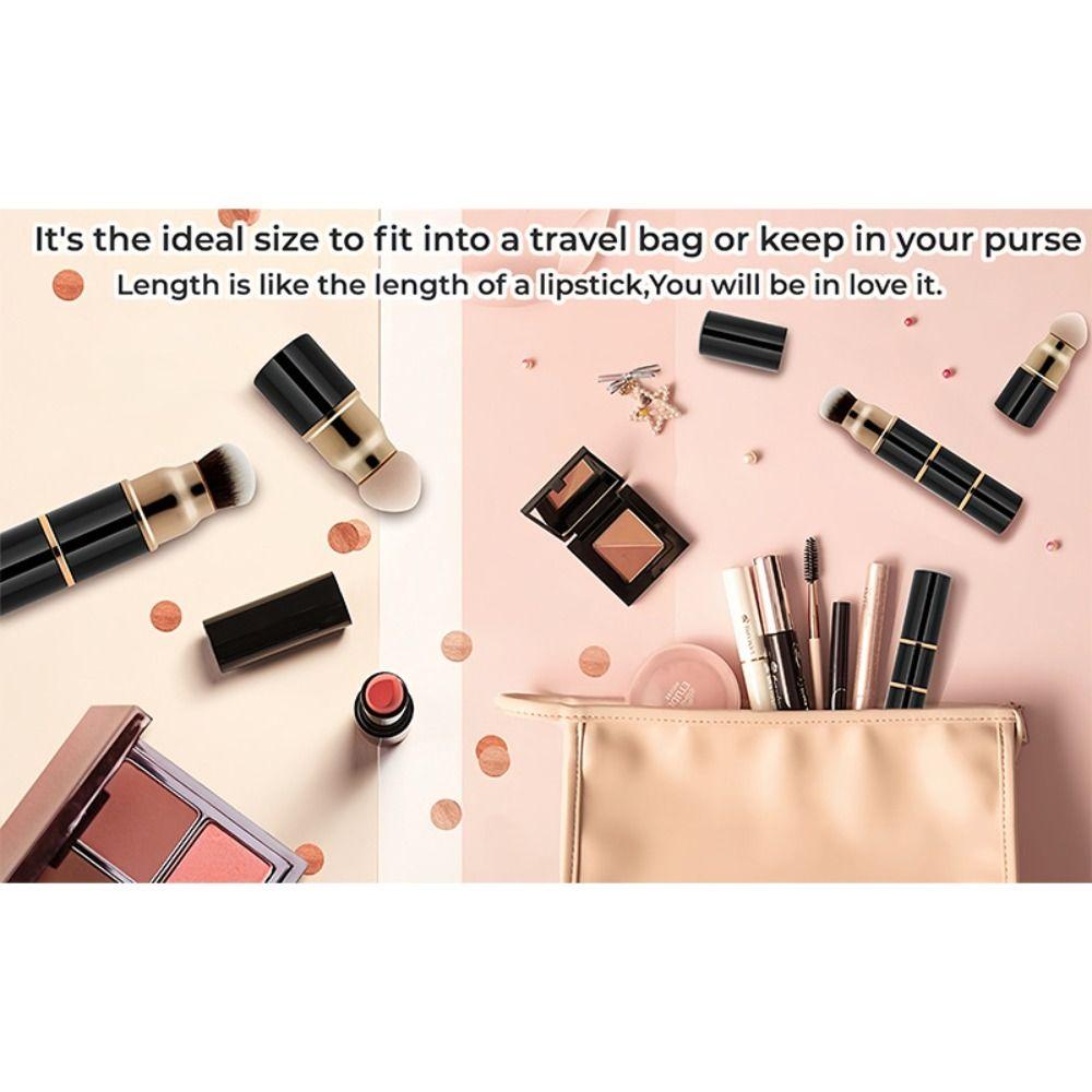 3-in-1 Mini Makeup Brush Set Detachable Powder Brush Reusable Foundation Brush  Makeup Application
