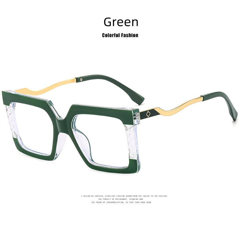 

Модный Дизайн Роскошного Бренда Оверсайз Квадратный Лоскутный Цвет Женская Оправа Фотохромные Очки для Компьютера с Защитой от Синего Света для Чтения +6.0