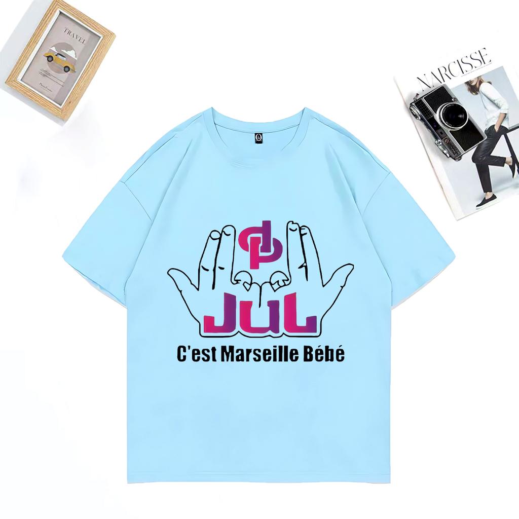 Französischer Rapper Jul Cest Marseille Bébé Grafik T-Shirts Mode Hip Hop Y2k Kleidung T-Shirt NEU Sommer Reines Unisex T-Shirts