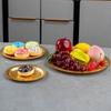 Circle-Carved Design Metal Cake Tray With Exquisite Plate Engraving Flower Golden Food Fruit Tray For Party Wedding Decoration