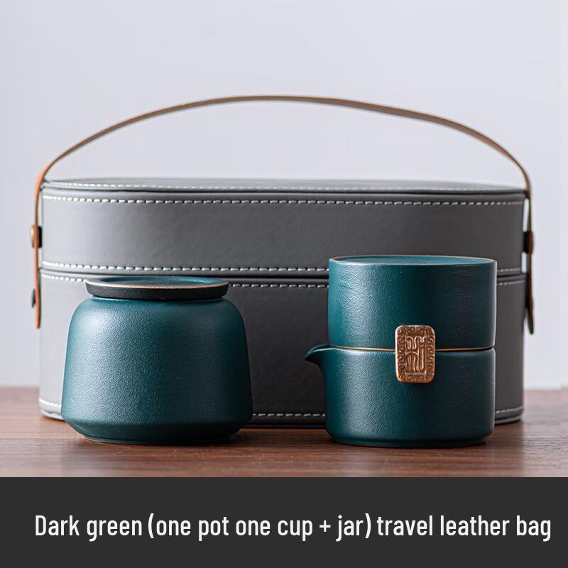 Portable Ceramic Tea Set with Carrying Bag
