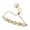 18K Gold-Plated Zircon Letter Bracelet - Light Luxury, High-End Fashion Bangle for Women