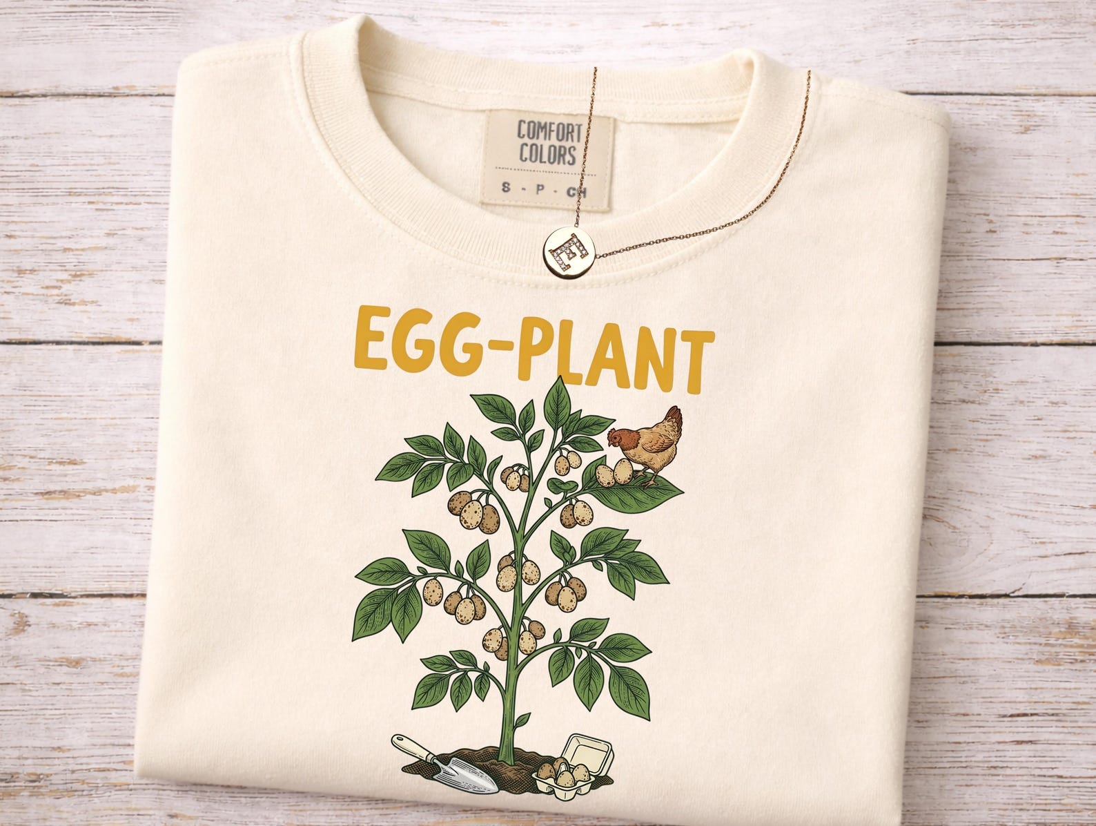 Egg-plant pun shirt, funny gardening t-shirt, egg tee, chicken lover gift, farm life, garden humor, homesteading pun lover gift S