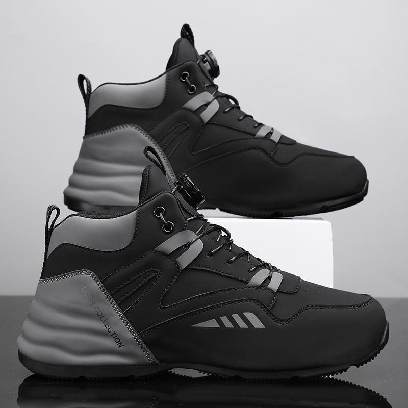 High-top Autumn and Winter Sports Running Shoes Basketball Rotating Button Medium-top Bottom Dad Shoes Casual Shoes