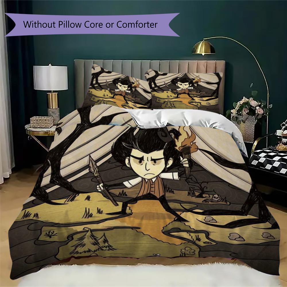 Don't Starve Pattern Bedding,Quilt Set Quilt Cover Pillowcase Home Birthday Gift (1*duvet cover+2*pillowcase,without core)XSJT0917009