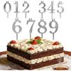 Reusable Number Birthday Candle Holder Set Adjustable Silver Cake Topper Decorations Party Cakes Accessories