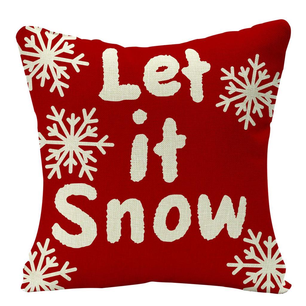 Christmas 40pcs Linen Pillowcase Festive Home Sofa Decoration Pillow Cushion Cover