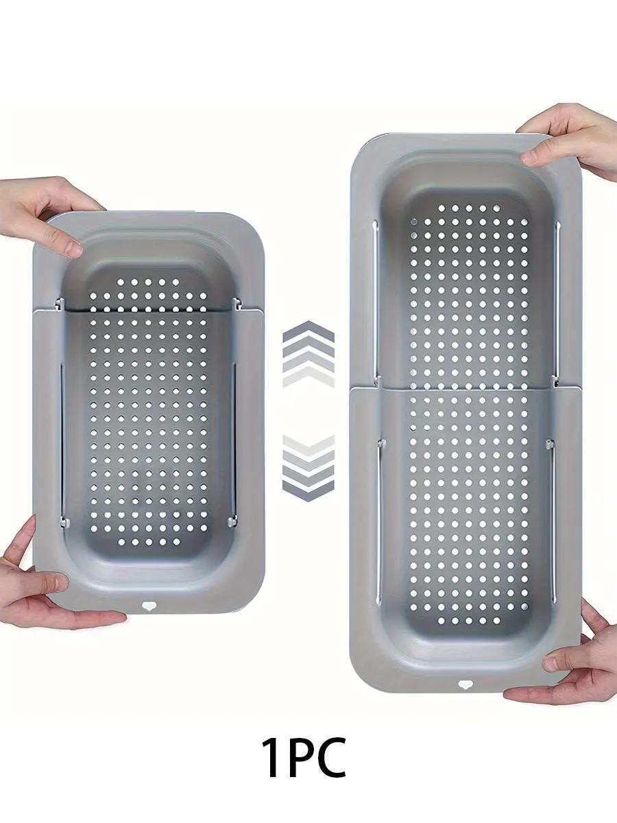 

Over the Sink Colander Strainer Basket - Wash Vegetables and Fruits, Drain Cooked Pasta and Dry Dishes - Extendable