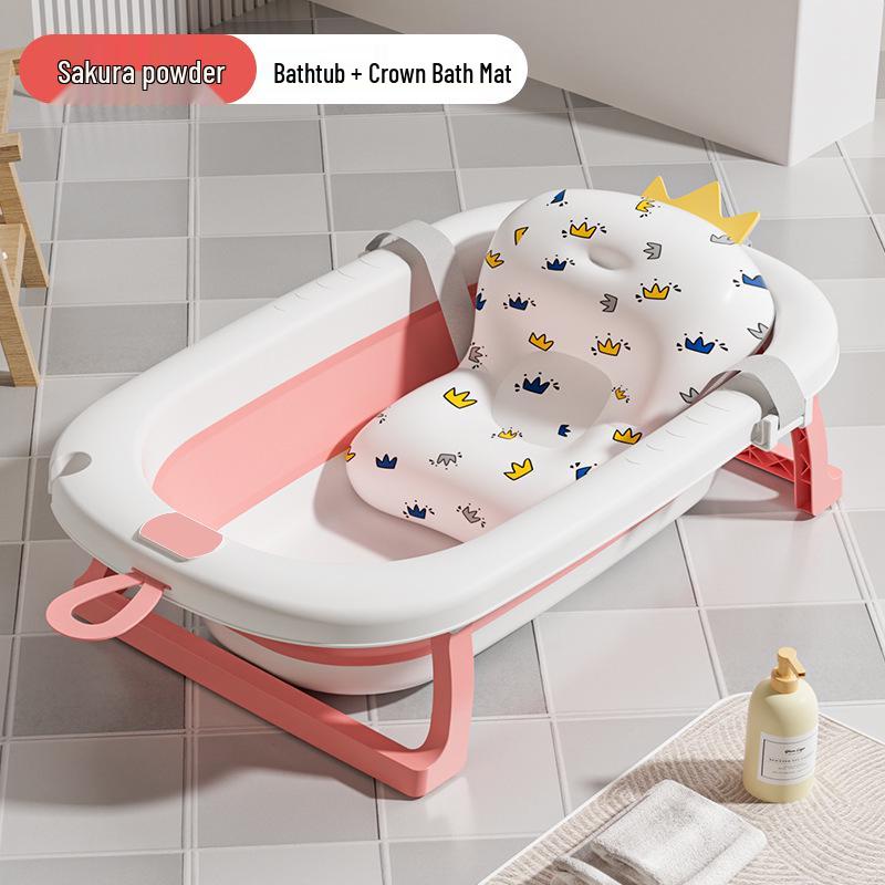 Foldable Baby Bathtub - Large, Sit or Lie for Kids, Newborn Bath Essentials for Home Use