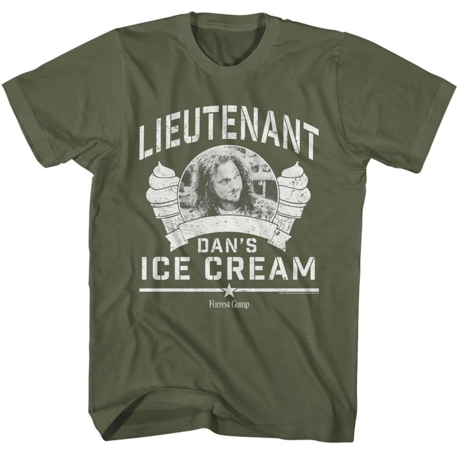 Forrest Gump Lt. Dan Ice Cream Military Green T-Shirt XL