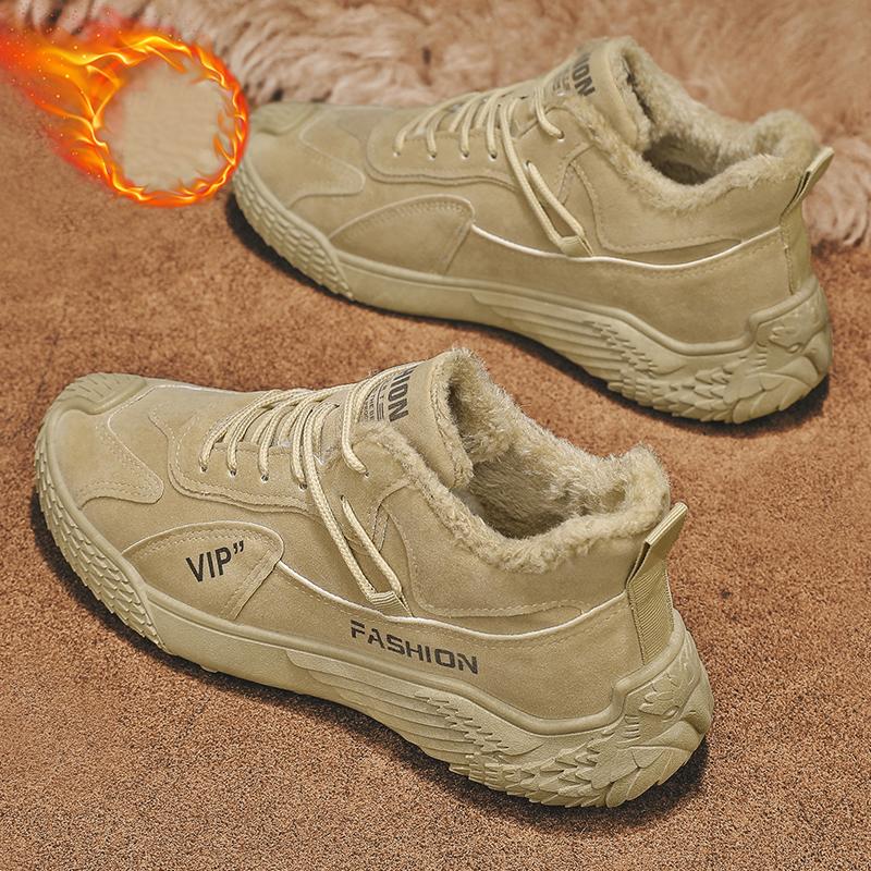 Мужские плюшевые теплые и модные высокие рабочие ботинки — фото 10