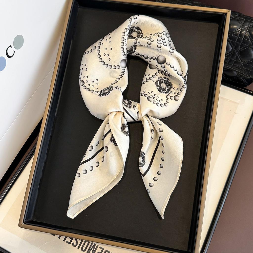 100% Pure Silk Scarf Women Neck Hair Pashmina Kerchief Foulard Female Bandana Scarves Hijab Shawl Wraps Square Headkerchief 65cm