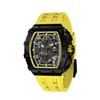 Watch Men Waterproof Tonneau Stainless Steel Sports Luxury Fashion Casual Watch Black Yellow