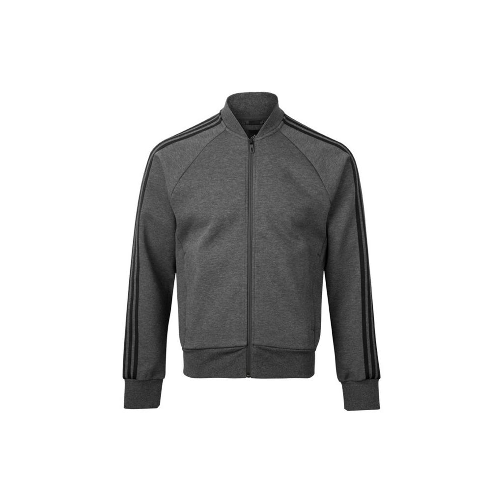 Adidas Full Zip Casual Sports Jacket Men Outerwear Dark-Hemp-Grey DW4658