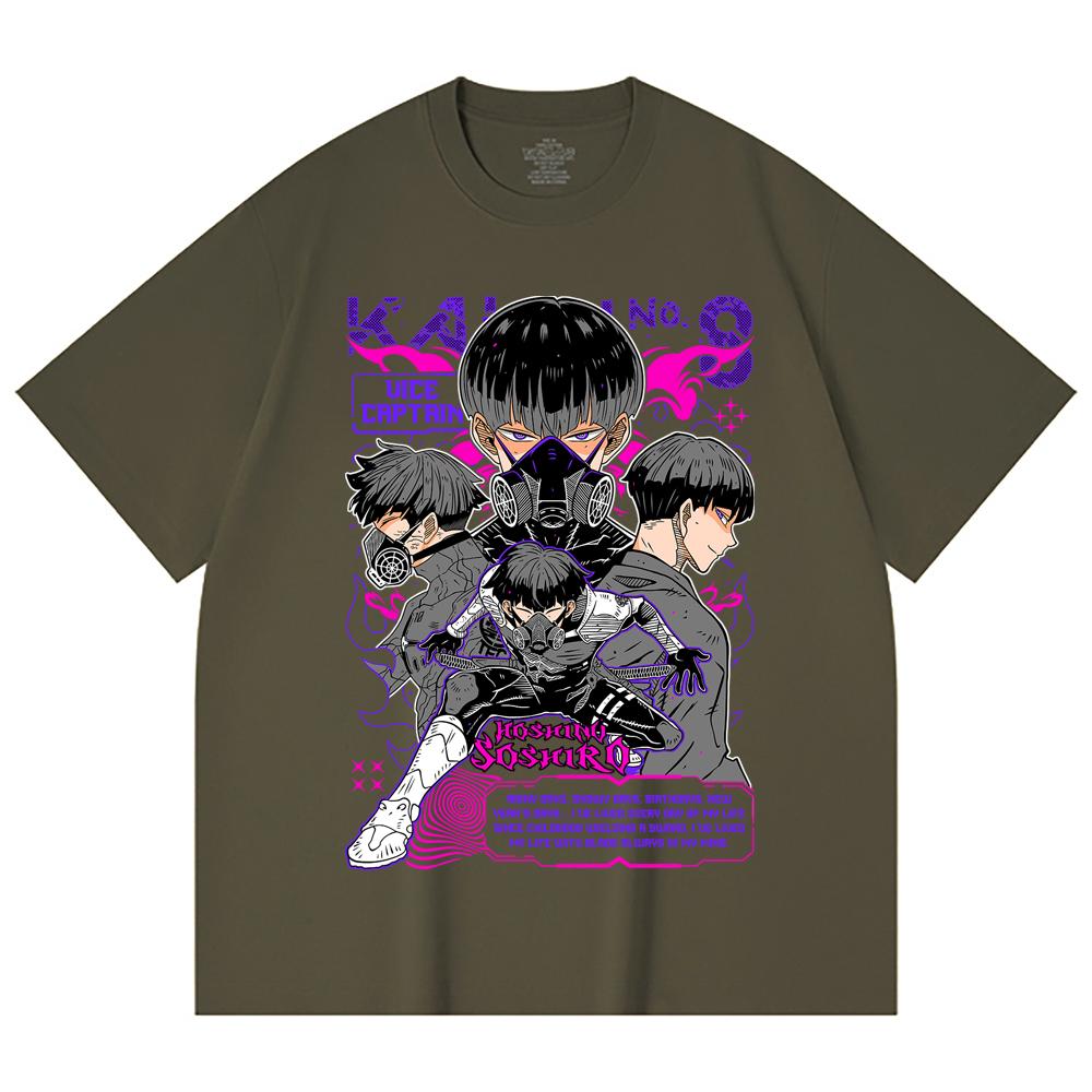 230 g/m² 100% Baumwolle Kaiju No 8 V10 Soshiro Druck Unisex Schweres Baumwoll-T-Shirt