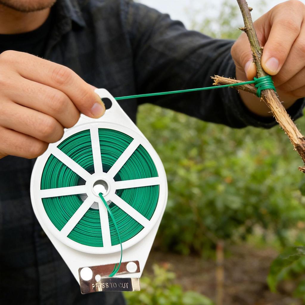 Zahradní rostliny Vázací železný drát Zahradní vázací drát na rostliny s řezačkou Vázací drát na rostliny Květiny Popínavé rostliny Lezecká opora Kabelový provázek Zahradní balicí nástroj