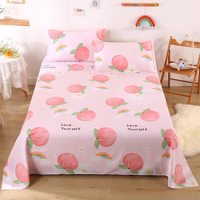 3Pcs Botanical Floral Pattern Bed Sheet Set 100% Cotton Skin-friendly Breathable Bedsheet Sets Home Flat Sheet with Pillowcases
