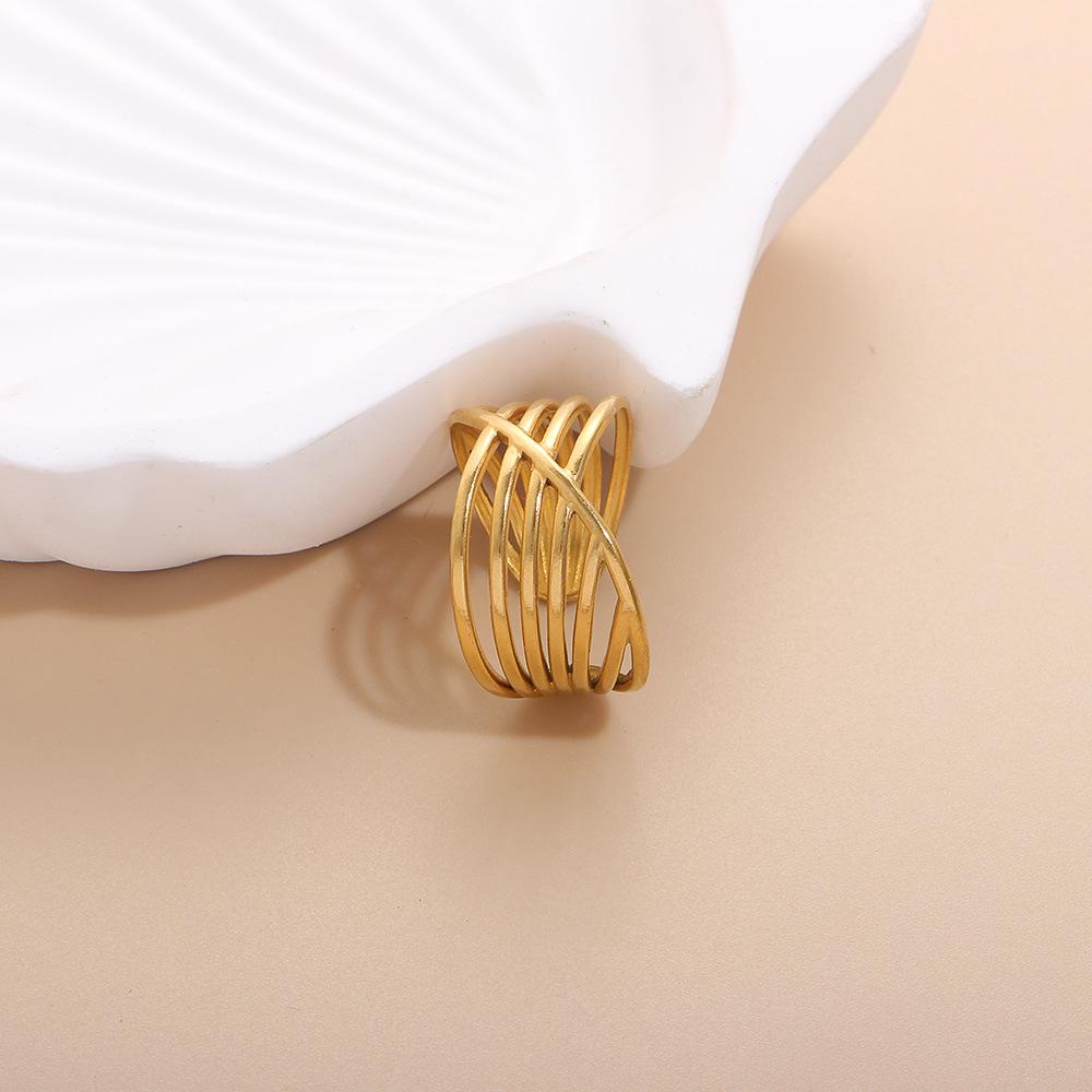 Kiss Hydraulic Stainless Steel 18K Gold Cute Titanium Cross-Border European & American Ring