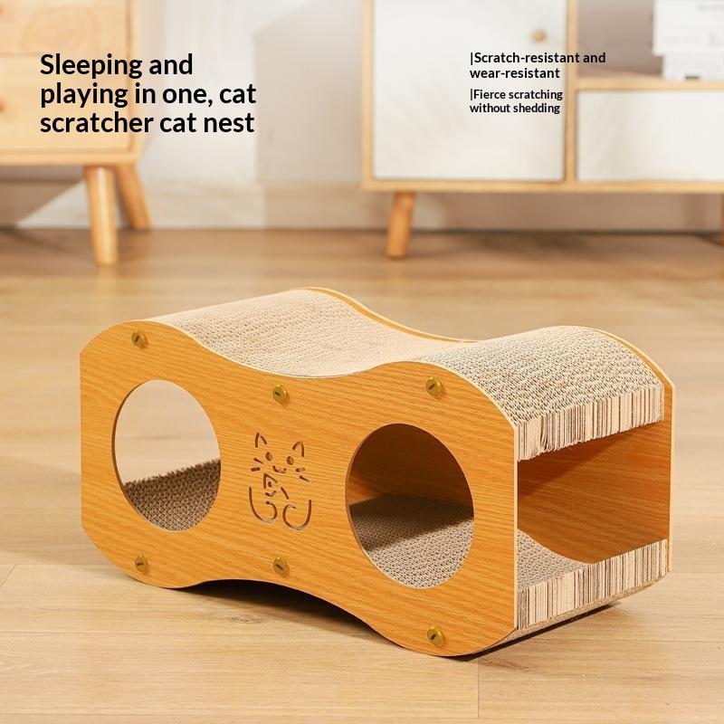 Durable Cardboard Cat Scratcher Sofa Anti-Scratch Sturdy Cat Scratch Pad With Woven Nest for Pet Cats Rest Play Time