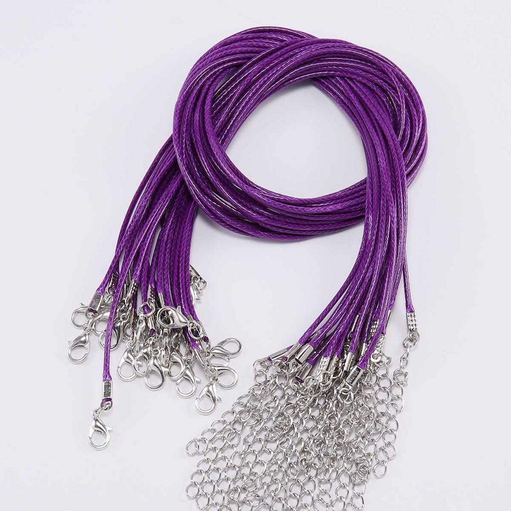 10Pcs 1.5/2mm Fauxs Leather Handmade Adjustable Braided Rope Pendant Charm DIY Findings Lobster Clasp String Cord Jewelry Making