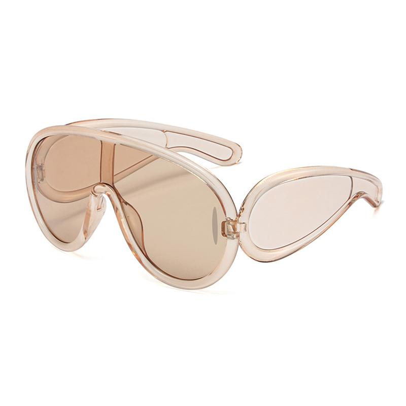 Y2K Punk Sunglasses Women Men One-Piece Glasses for Ladies Luxury Brand Oversized Steampunk Eyewear Goggle UV400