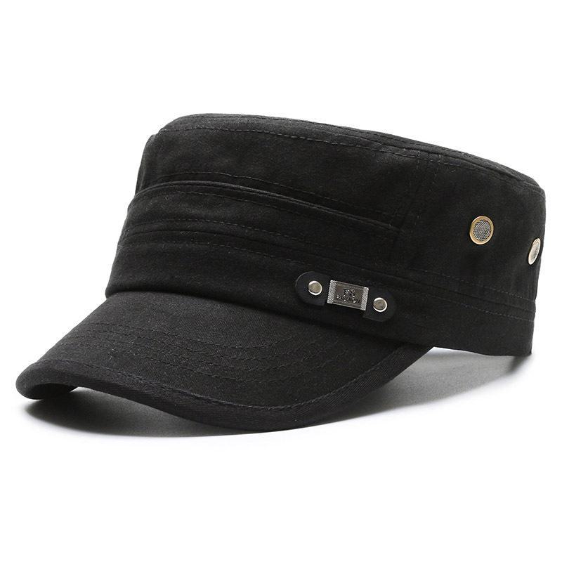 

Мужская хлопковая плоская кепка в корейском стиле - сетчатая кепка для рыбалки и путешествий adjustable чёрный