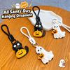 Bag Charm Halloween Pumpkin Keychain Cartoon Black Cat Key Ring Ghost Keychain Pendant  for Women