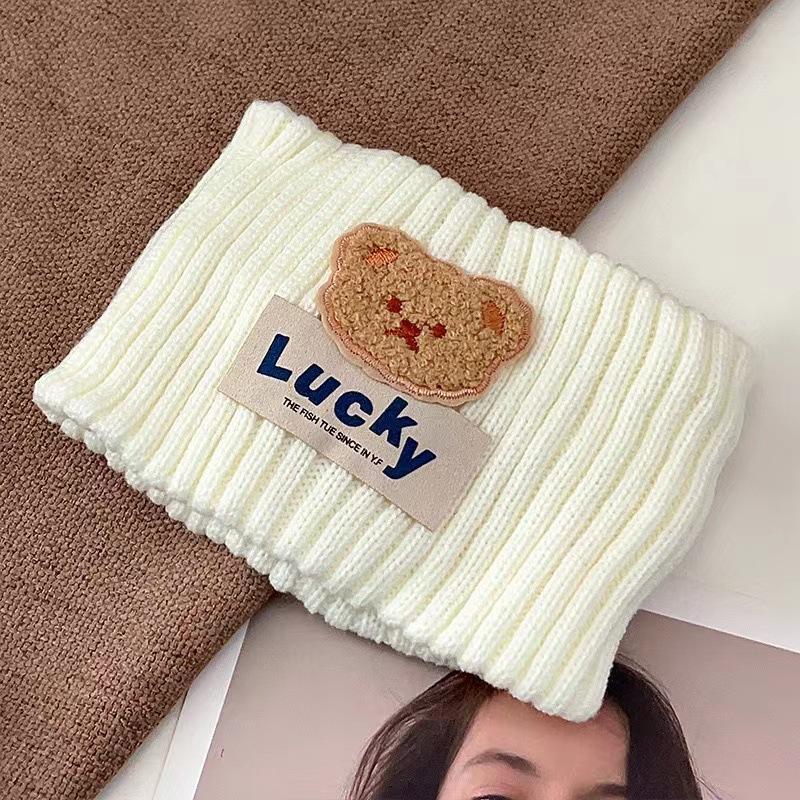 

Плюшевая маска-шапка с мишкой, осенне-зимний шарф, интегрированная женская велосипедная ветрозащитная и теплая шапка, женская вязаная шапка-пуловер