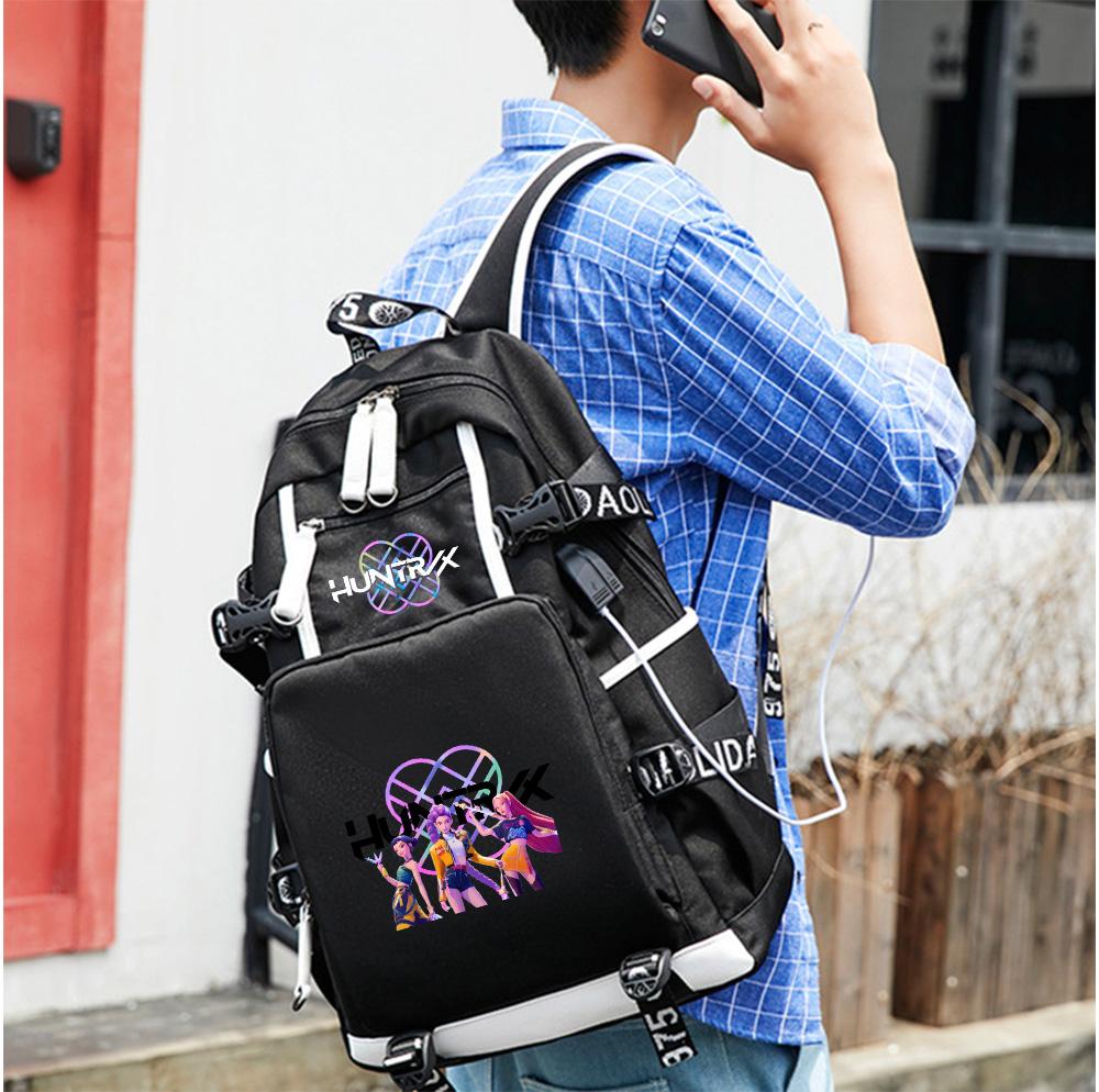 Anime K-Pop Demon Hunters Backpack Large Capacity Bookbag Laptop Unisex Student Boy Girl School Bag Large Capacity Travel Outdoor Bag Kid Gift Mochila