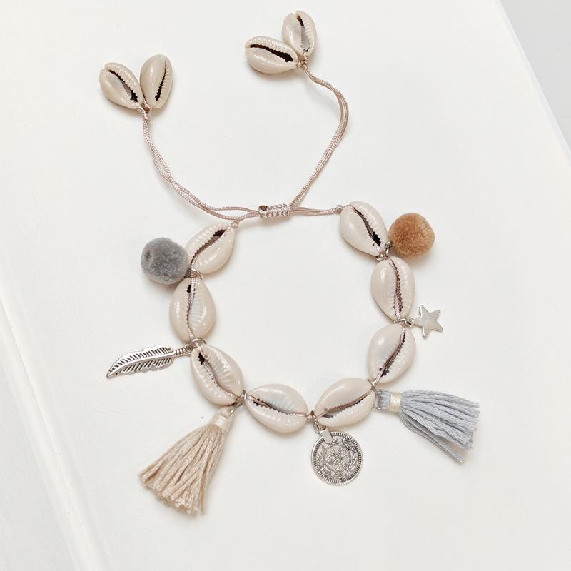 

Adjustable Seashell Anklet - Trendy Women s Beach Vacation Jewelry