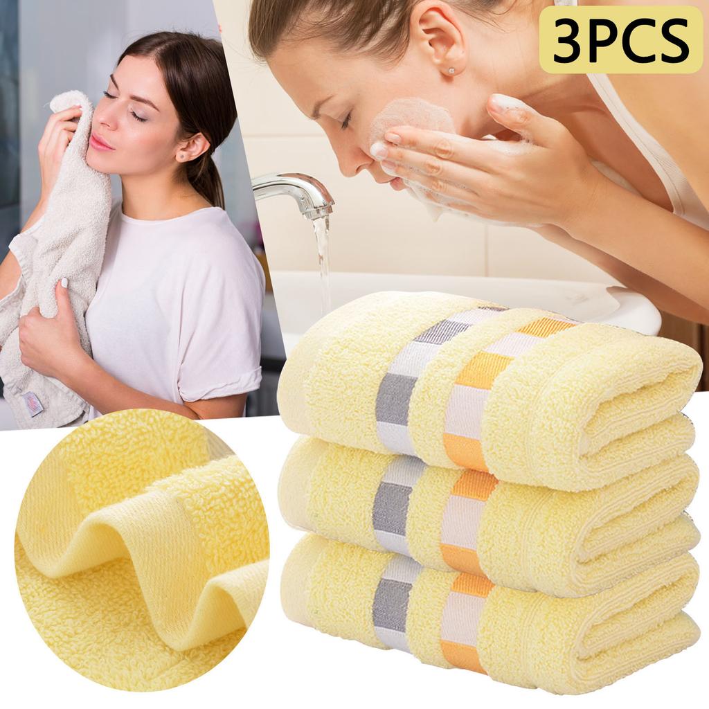 3 Pcs Absorbent Bath Towel Soft Face Towel for Home Striped Pattern Towel Set Soft Hand Towel Bath Towel Quick Drying Towels