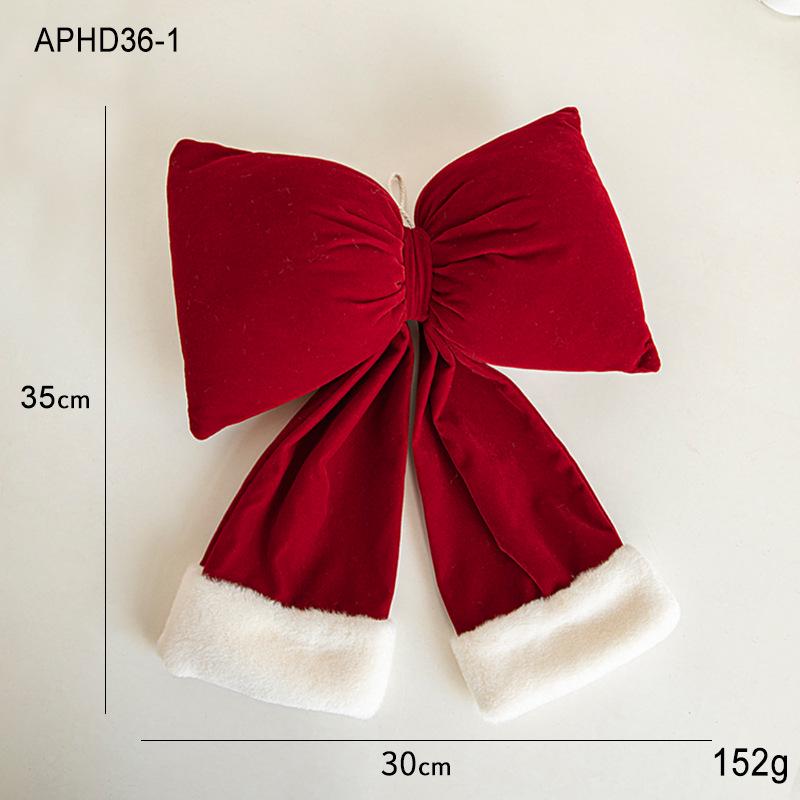 

Бархатный красный бант елочное украшение