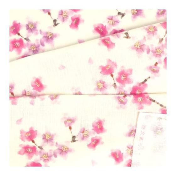 Hamamonyo Tenugui "Hohoemi Sakura" Off-White