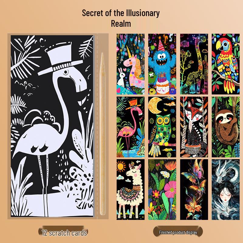 Nocny Widok Miasta Zamek Kreatywny Zdrapka dla Dorosłych Kobiet i Studentów - Malowanie Dekompresyjne