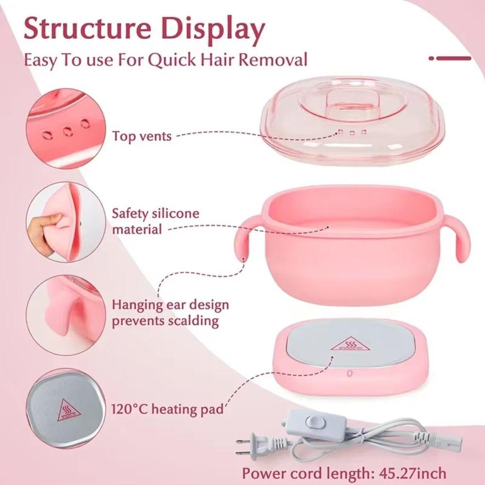 Depilator Hair Removal Wax Machine 400ml Silicone Wax Warmer Foldable Wax Heater Beauty Care