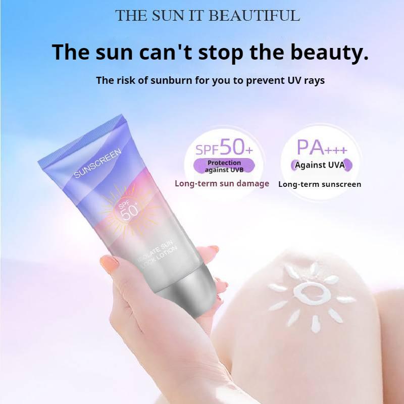 Solkrem Lotion SPF50+PA+++ For Ansikt Kropp, Vanntett og UV-beskyttelse Isolasjon og beskyttelse Frisk pustende Solblokkeringskrem 50g
