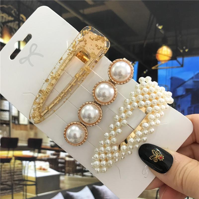 5pcs Sweets Hairpins Pearls Hair Clips for Women Fashion Barrettes Headwear Girls Hair Accessorie Bands