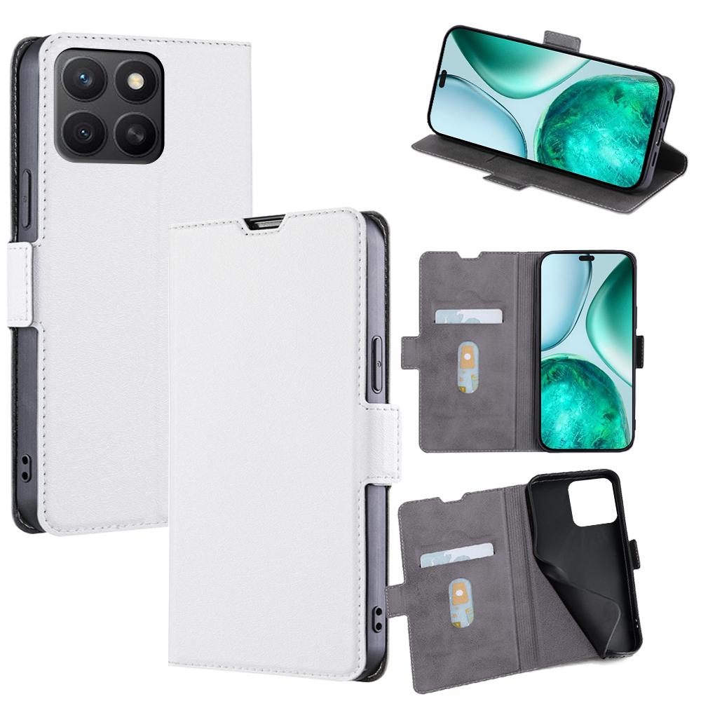 

For Honor X8c 4G Case Card Holder PU Leather Phone Cover White