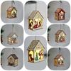 Christmas Glowing Colorful Hut Christmas Decorations Wooden House Hanging Christmas Tree Pendant
