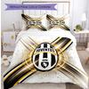 Juventus FC Pattern Printed 3PCS Bedding Set Soft Skin-Friendly Washable Duvet Cover & Pillowcases Set All Season Bedroom