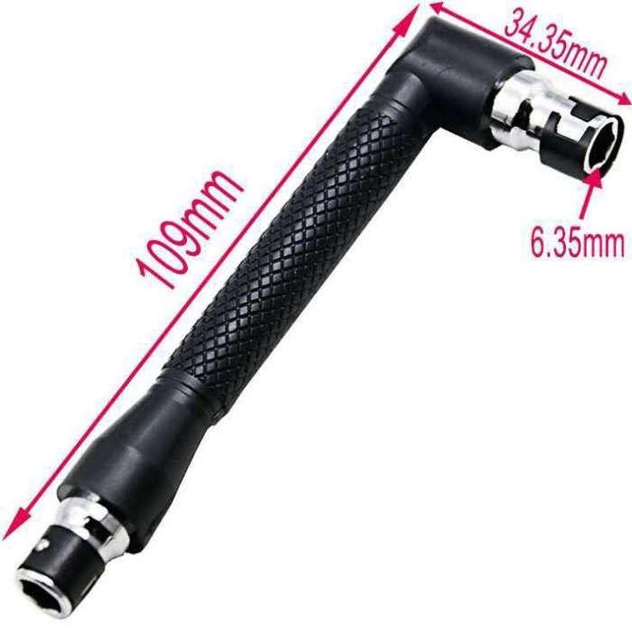 AIMOONSA Clé à douille L 1/4 pouce (6,35 mm) double tête hexagonale en chrome‑vanadium, poignée ergonomique