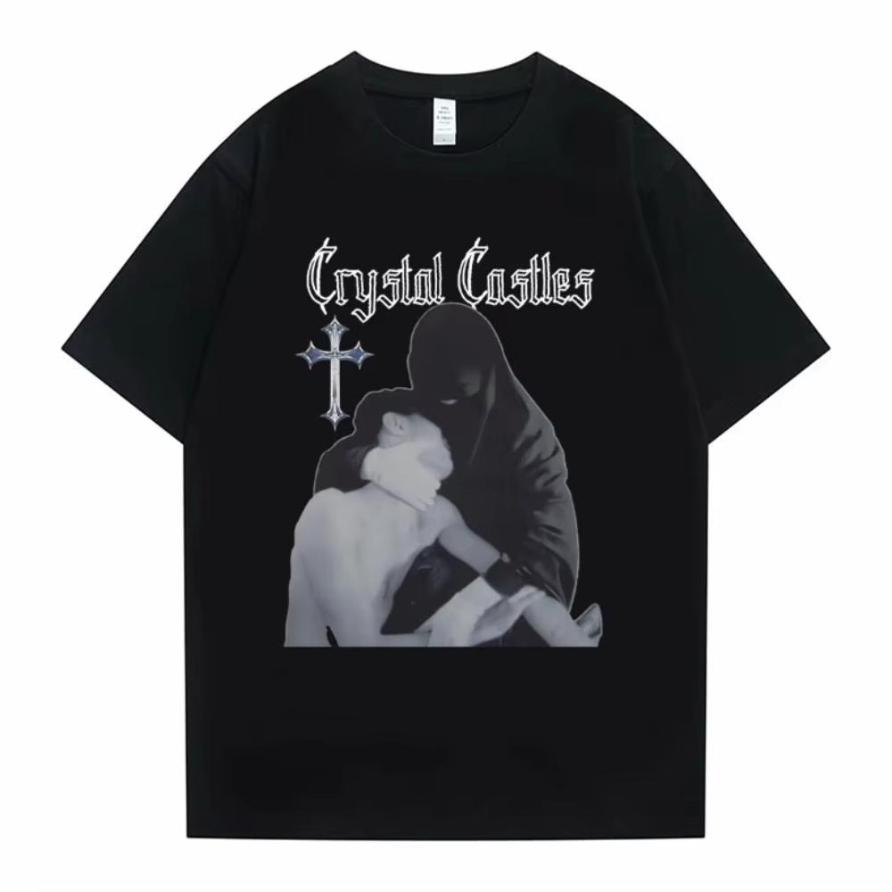 

Crystal Castles Graphic Print T Shirts Men Women Gothic Rock Oversized T-shirts Short Sleeve Male Hip Hop Casual Vintage Tshirts 5XL різнокольоровий