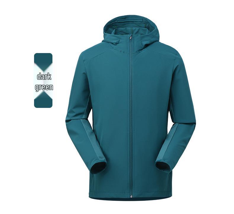 Quick-Dry Unisex Hooded Sport Jacket - Breathable, Skin-Friendly, Water-Repellent for Hiking & Camping