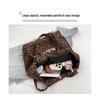 2025 Autumn/Winter Leopard Print Cute Single Shoulder Tote Bag - Large Capacity Shopping Handbag
