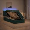 LED Storage Bed with Mattress Dark Green 90 X 200 Cm Velvet