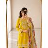 We are Launching Exclusively  Festive & Party Wear Heavy Cotton With Embroidery Gotapati With Top-Bottom And Dupatta Set