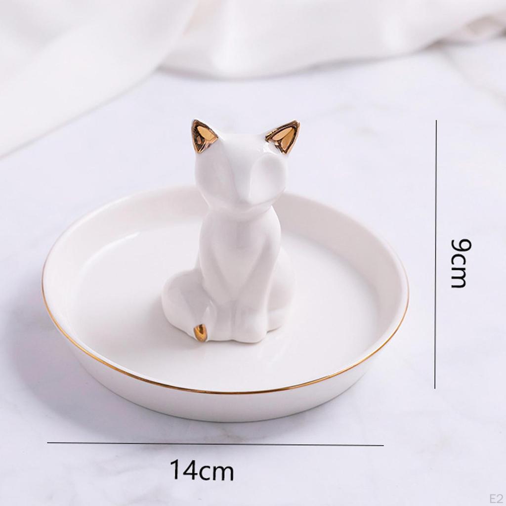 Keramický šperkový talíř, figurka zvířete, komoda, dárek, multifunkční prsten, cetka