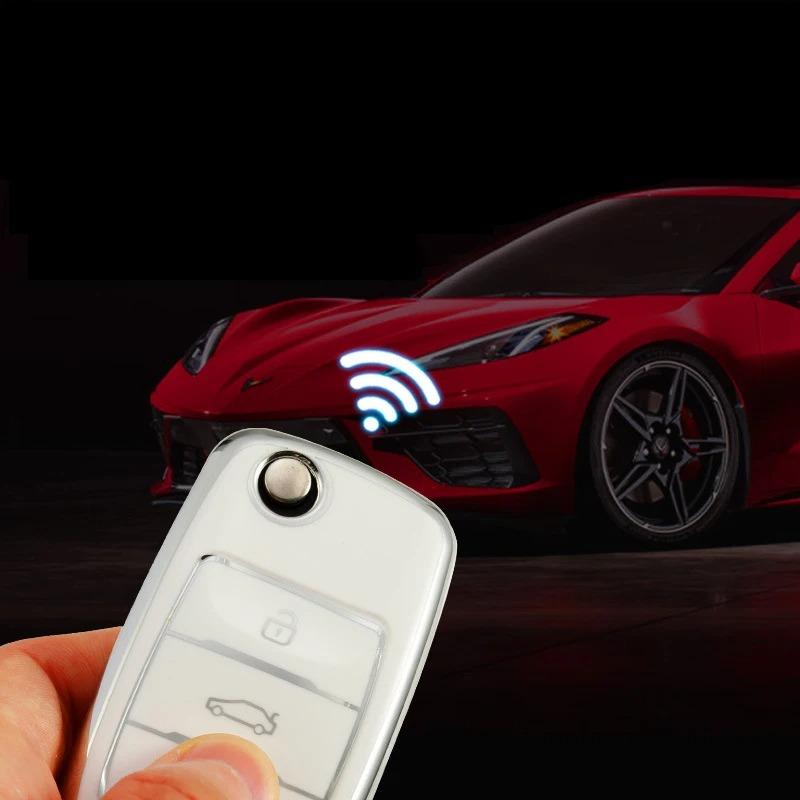 TPU pouzdro na klíče od auta Ochranná taška na celý autoklíč pro VW Volkswagen Polo Tiguan Passat Golf Jetta Lavida Škoda Octavia