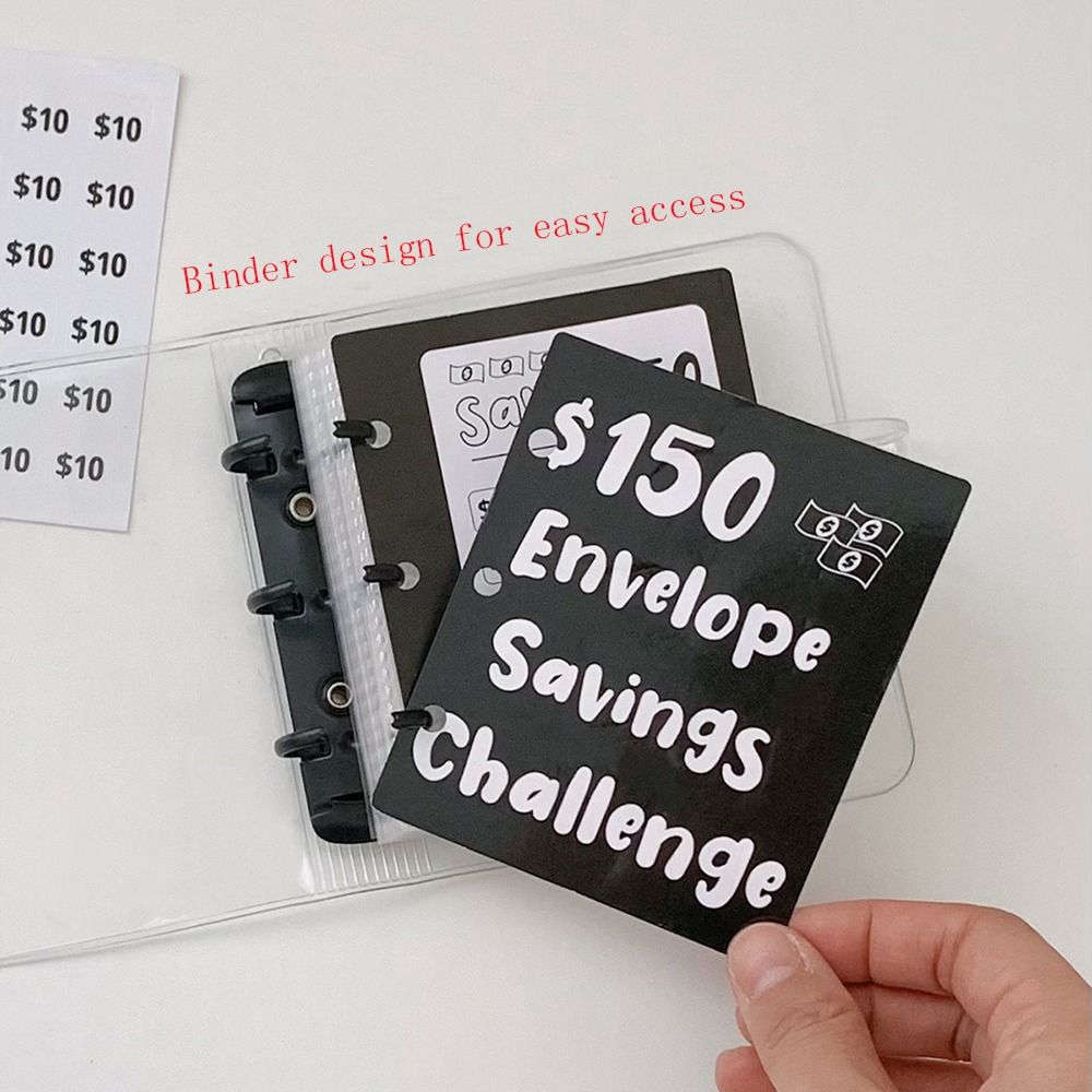 With Cash Envelopes Saving Challenge Binder Save Money Money Saving Notebook Children